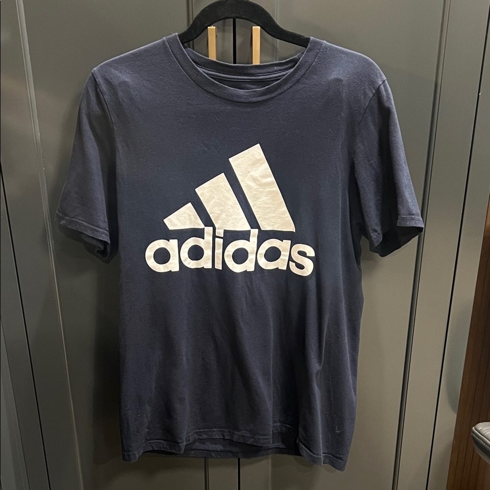 Adidas Men's Dark Blue Tee with Logo